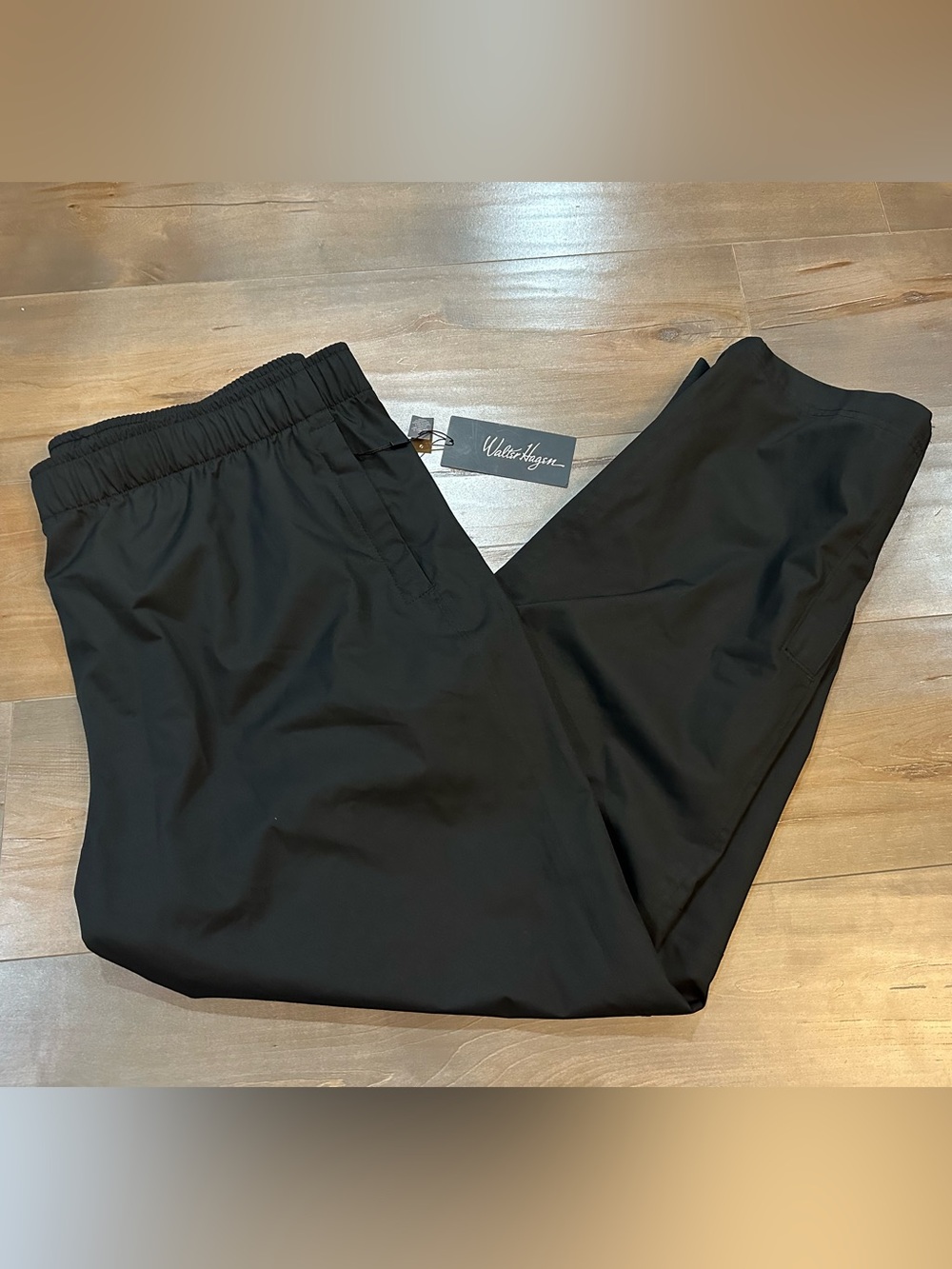 Walter Hagen Men's Perfect 11 Dress Pant Black Elastic-Waist Jogger Pants